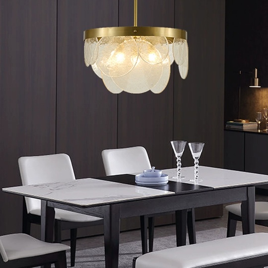 Люстра подвесная, бронза, стекло, RYAN 60*30 металл, E14.