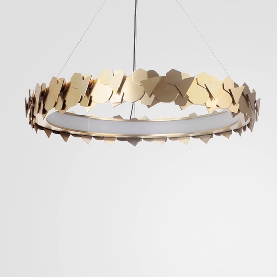 Светильник подвесной медный Elysperia, металл, трос 150 см, 100*11 см, LED