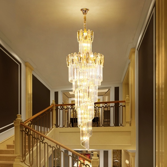 Люстра подвесная, золото, кристалл, PEACH 40*135 металл, E14.