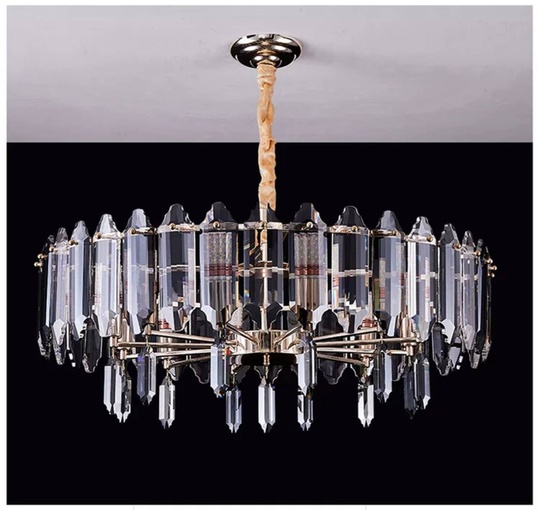 Люстра подвесная ALAGEYIK 76*32 дымчатый, кристалл, металл, Е14.