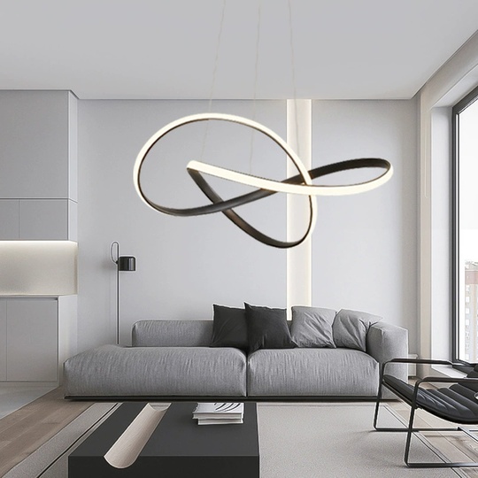 Люстра подвесная, черный, ПММА, JOSEPH BLACK 100*120, металл, LED