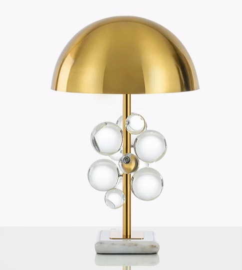 Настольная лампа SOSPESO 35*53, мрамор, кристалл, античная бронза