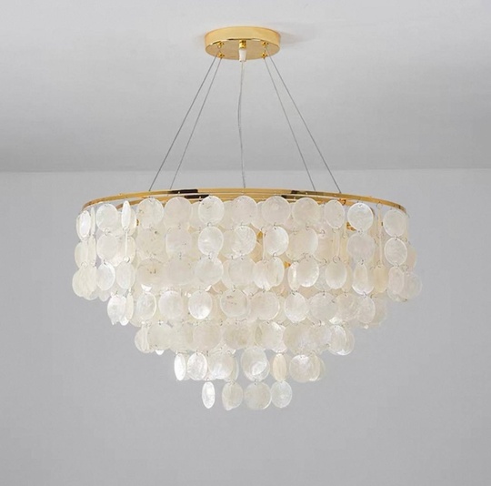 Люстра подвесная золотая Elyvor, металл, трос 50, 38*34 см, E14