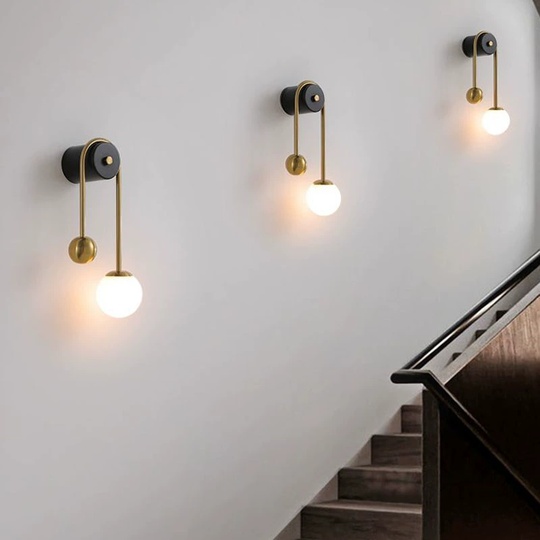 Настенный светильник DONALD, Бра 24*49, золотой, черный, металл, LED.