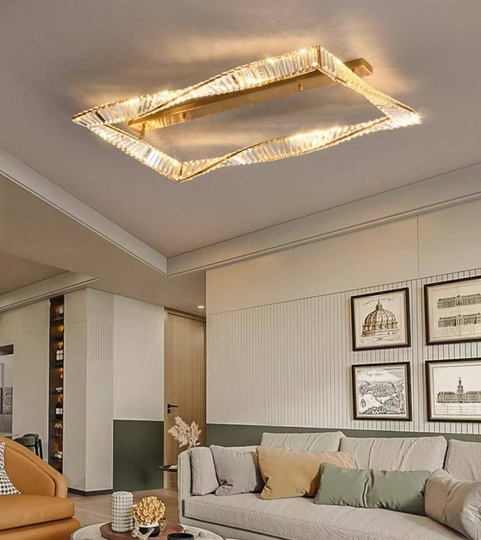 Потолочный светильник, бронза, хрусталь, TYLER 102*58 металл, LED