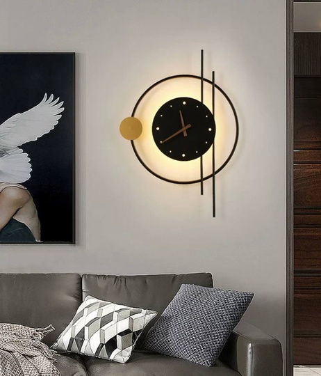 Настенный светильник, Бра, GABRIEL 57*57, песочно-черный, золотой, металл, LED.