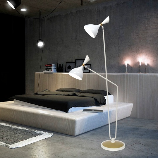 Торшер белый, золото Garden, 60*160 см, LED, 14*2, металл, 14 Вт