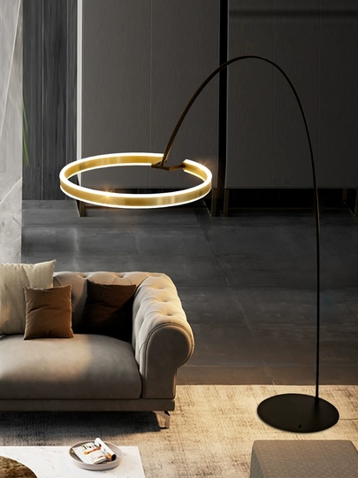 Торшер, латунь, черный, Anterra 220*200, LED, металл, ПММА