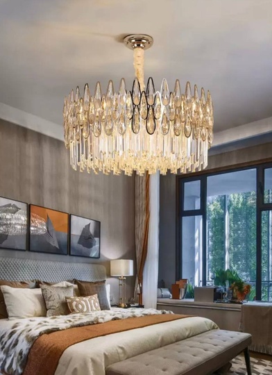 Подвесной светильник ADALET 60*27, золотой, стекло, металл,  Е14.