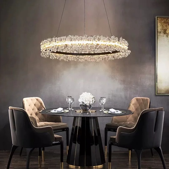 Люстра подвесная, черный, кристалл, WISE 40*120, металл, LED.