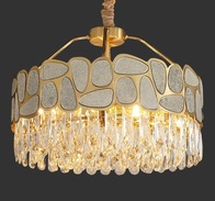 Люстра подвесная, медь, кристалл, GUNAY 95*42, металл, Е14.