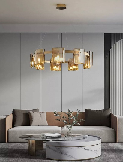 Люстра подвесная, медный, стекло, FOREVERSMILE 100*17, металл, G9.