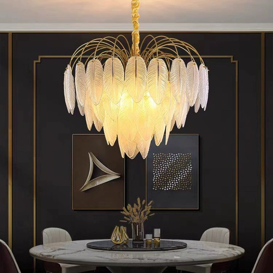 Люстра подвесная FADIME 60*38 золото, стекло, металл, Е14.