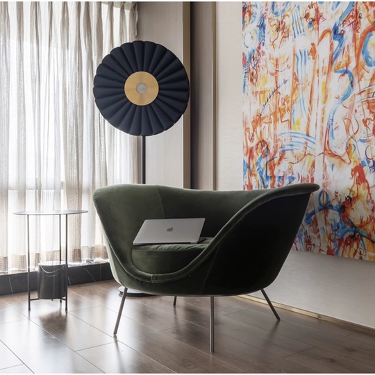 Торшер, синий, золото, Random Blue 60*160, LED, металл, ткань