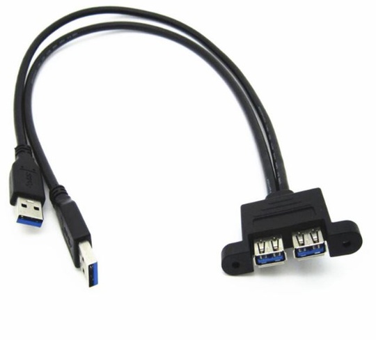 Двухпортовый кабель 2AM - 2AF USB 3.0 (0.3 м)