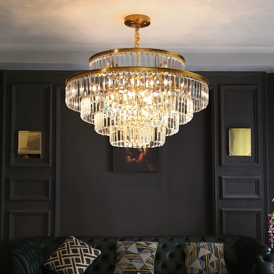 Люстра подвесная, золотой, стекло, AYAL 60*40, металл, E14.