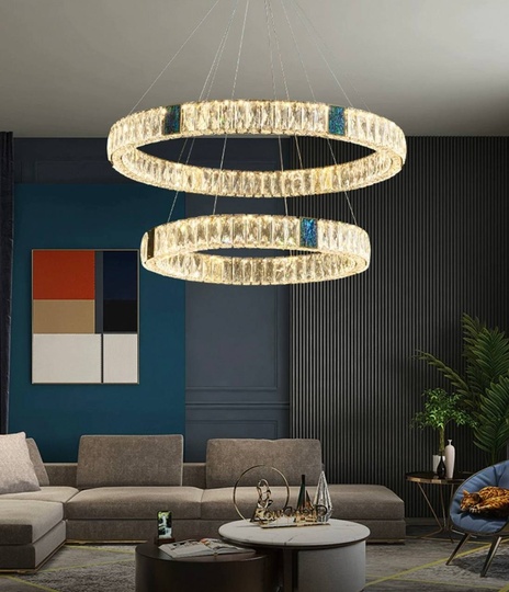 Люстра подвесная CAGDAS 100*150 бронза, кристалл, металл, LED.