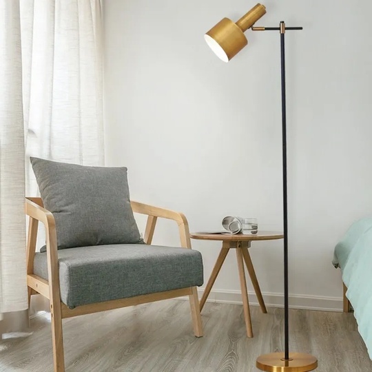 Напольный торшер, медь, Charlie 45*156, светодиодный, E27, металл