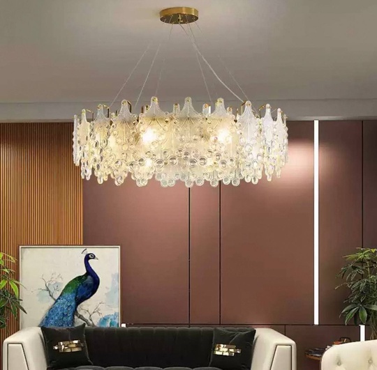 Люстра подвесная, медный, стекло, MELODY 100*24, металл, E14.