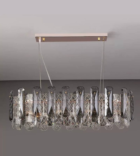 Люстра подвесная AKCA 80*22 дымчатый, стекло, металл, Е14.