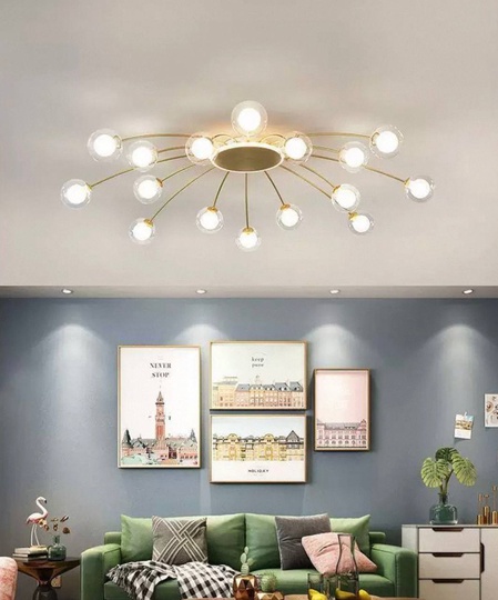 Люстра золотая Exalor, металл, стекло, 97*17 см, светодиодная, LED, G9