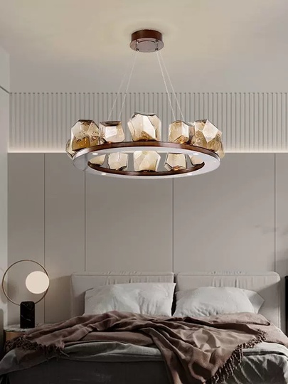 Люстра подвесная, красная бронза, стекло, AHAB 60*25, металл, LED