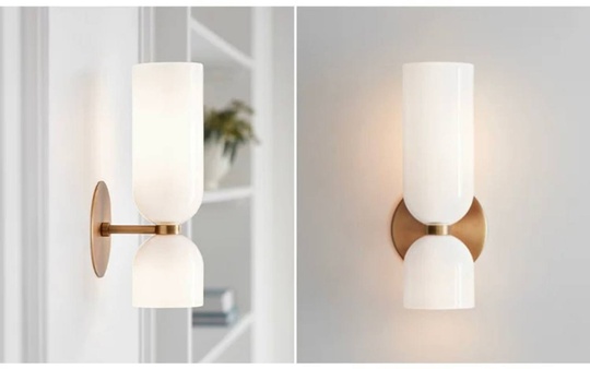 Настенный светильник, Бра MARSHALL 14*35, белый, металл, стекло, Е14.