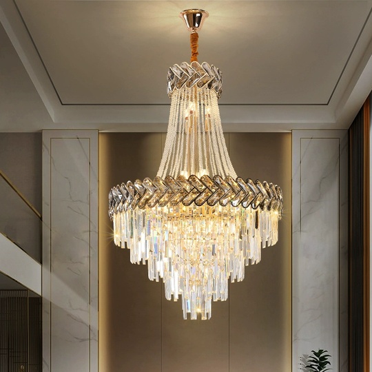 Люстра подвесная, золото, хрусталь, BUTTER 120*200 металл, E14.