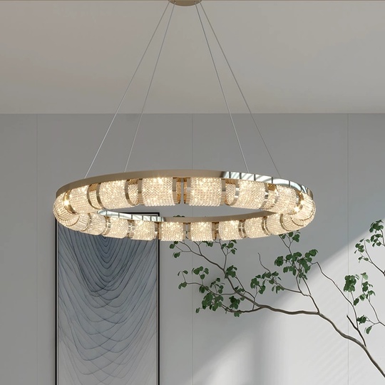 Люстра подвесная, медная, Elaxor, металл, 80*10 см, LED