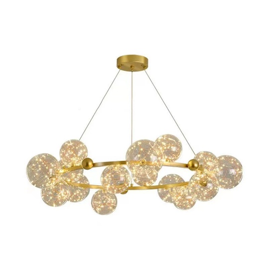 Люстра подвесная, золото, стекло, CHAT GOLD 80*32, металл, LED