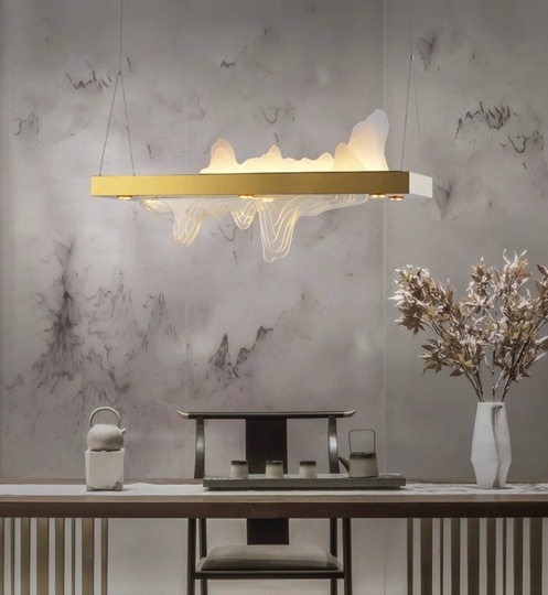 Люстра золотая Virella, металл, 120*42 см, светодиодная, LED