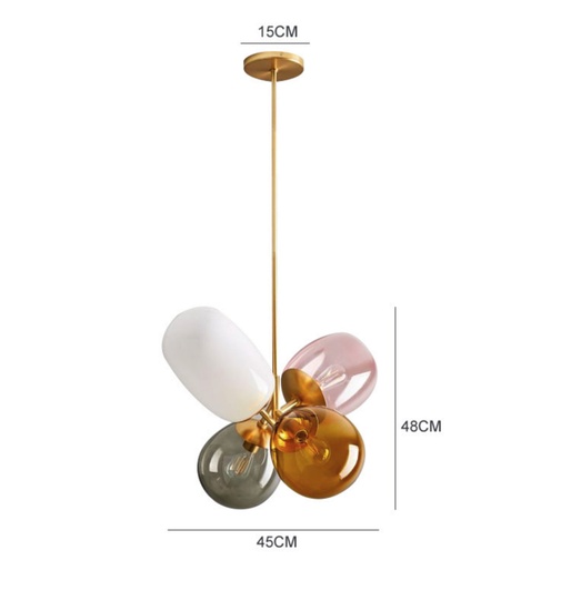 Дизайнерский светильник золотой Gulio, 50см, e27, металл, стекло, модерн