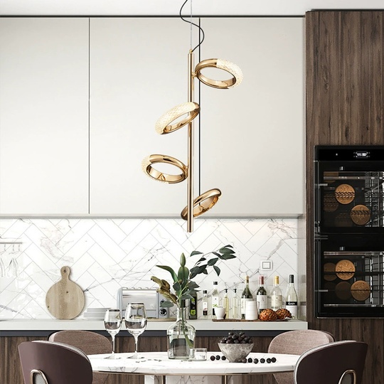 Светильник подвесной золотой Astrallax, металл, 33*73 см, LED