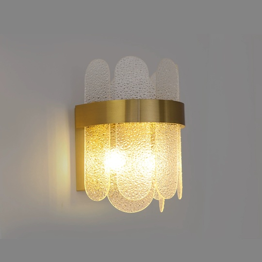 Настенный светильник, Бра TOMAS 20*28, золото, стекло, металл, G9.