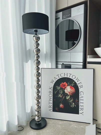 Торшер черный серебро Elantri, 35*35*168 см, LED, Е27, металл, 12 Вт