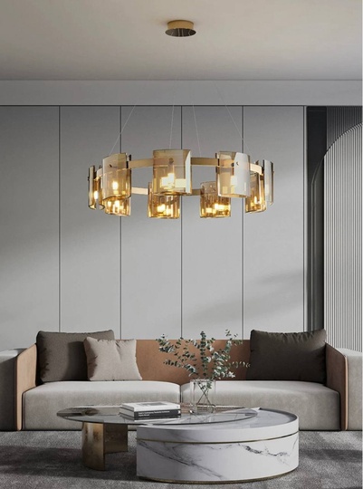 Люстра подвесная, медный, стекло, FOREVERSMILE 80*17, металл, G9.