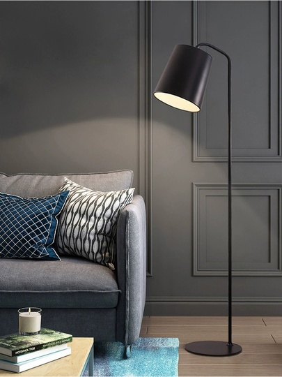 Торшер черный Alephor, 26*26*162 см, LED, Е27, металл, 10 Вт