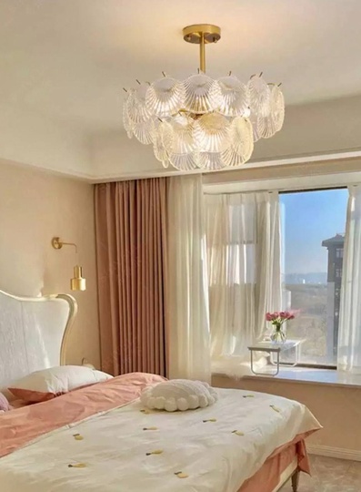 Люстра подвесная, медный, стекло, LUMINOUS 40*25, металл, E14.