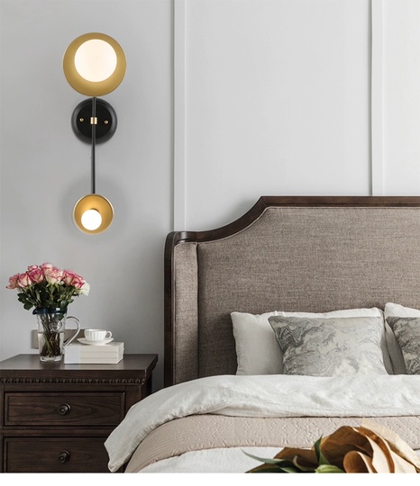 Настенный светильник, БРА BATUR 18*50, черный, бронза, металл, LED.