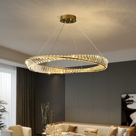 Люстра подвесная, золотой, кристалл, GLAMOROUS 80*10, металл, LED.