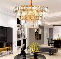 Люстра подвесная, золото, хрусталь, SHARYL 100*38, металл, E14.