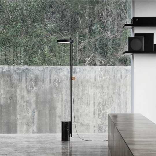 Торшер черный Lumen, 28*28*165 см, LED, ПММА, мрамор, 10 Вт