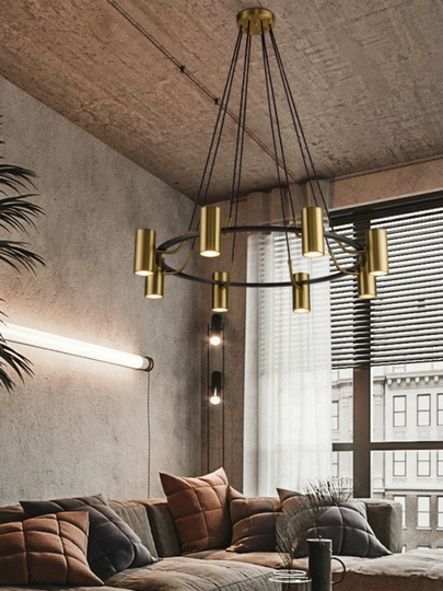 Люстра подвесная, бронза, ПММА, ALAN 92*150, металл, GU10