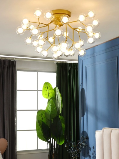 Люстра золотая Elomtra, металл, стекло 59*33 см, G4