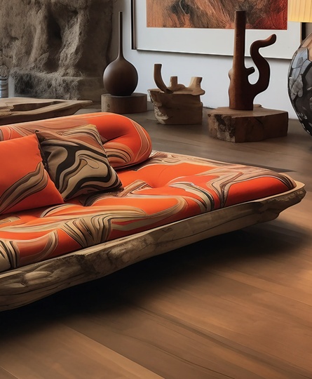 Диван двухместный Mivica, коричневый, 170*65*105 см, дерево, ткань