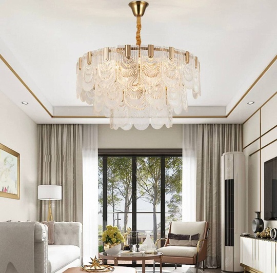 Люстра подвесная, медь, стекло, DOGU 80*38, металл, Е14.