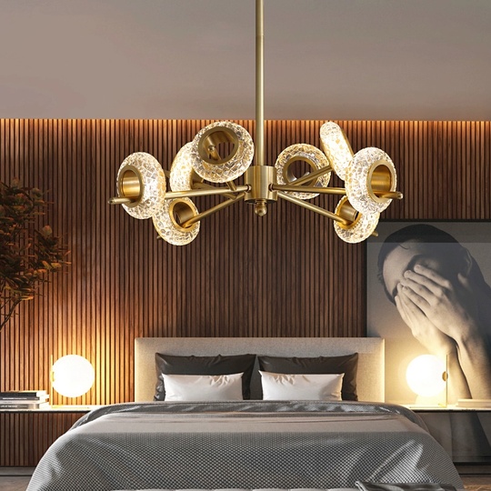 Люстра подвесная, медь, стекло, ABRAHAN 60*45, металл, LED