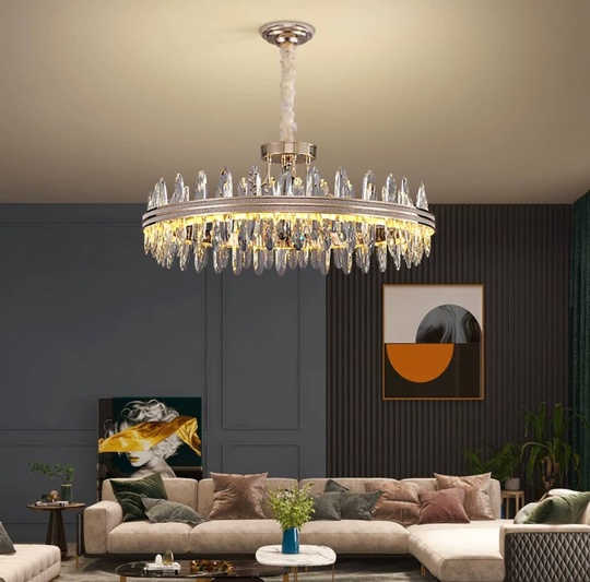 Люстра подвесная ERGEM 80*32 золото, стекло, металл, LED.