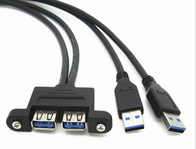 Двухпортовый кабель 2AM - 2AF USB 3.0 (0.3 м)