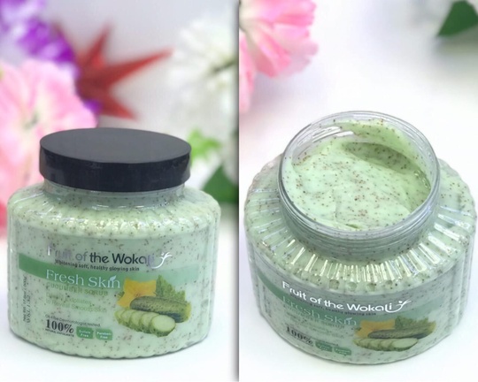 Крем скраб для тела огуречный Wokali Сucumber 500мл